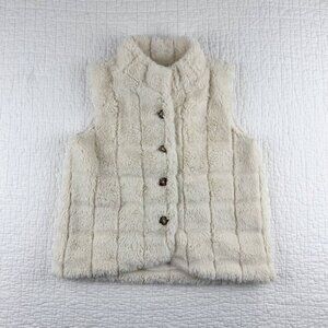 Hanna Andersson Faux Fur Vest In Ecru 120